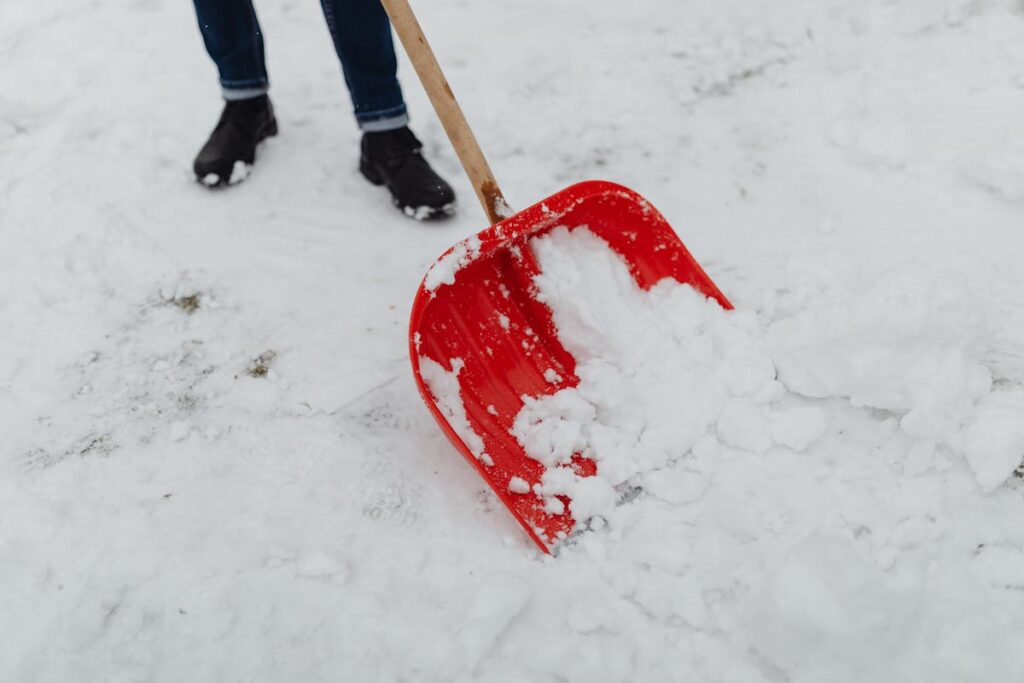 man shoveling snow